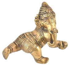 Brass Laddu Baby Ganesha Statue
