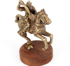 Brass Indian Soldier on Horseback and Sword