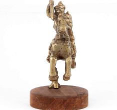 Brass Indian Soldier on Horseback and Sword