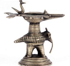 Brass Elephant Peacock Indian Diya Oil Lamp