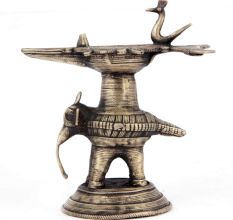 Brass Elephant Peacock Indian Diya Oil Lamp