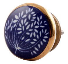 Purple Waxflower Flat Ceramic Cabinet Knob Online