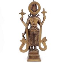 God Vishnu Carved Brass Metal Statue Decor Idol Sculpture