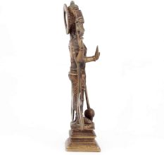God Vishnu Carved Brass Metal Statue Decor Idol Sculpture
