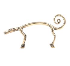 Golden Brass Dog Figurine Door Handle
