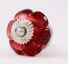 Queen Pink Melon Glass Cabinet Knob