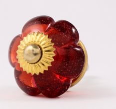 Queen Pink Melon Glass Cabinet Knob