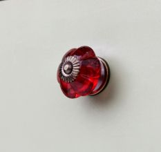 Queen Pink Melon Glass Cabinet Knob
