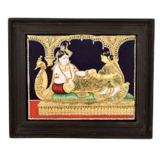 Tanjore Painting Radha Krishna with wooden frame