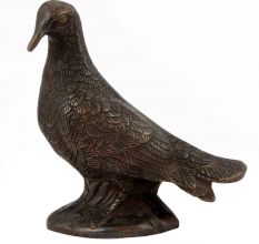 Brass Carved Pigeon Sculpture