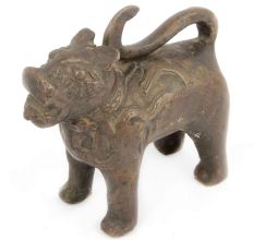 Handmade Rustic Tiger Brass Statue