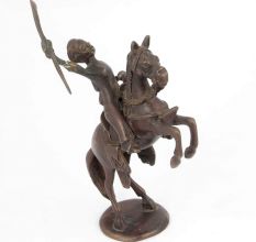 Brass Sculpture Horse Warrior Rider Figurine