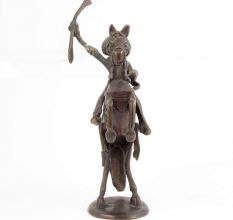 Brass Sculpture Horse Warrior Rider Figurine