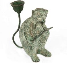 Bronze Monkey Candlestick Holder