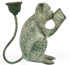 Bronze Monkey Candlestick Holder