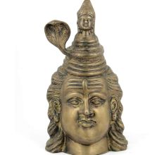 Brass Shiv Head with Ganga Statue