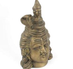 Brass Shiv Head with Ganga Statue