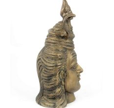 Brass Shiv Head with Ganga Statue