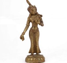 Brass Buddhist Goddess Tara Sculpture Statue