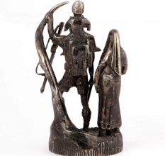 Bronze Solider with Family Statue