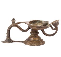 Vintage Indian Brass Oil Lamp Candle Stand