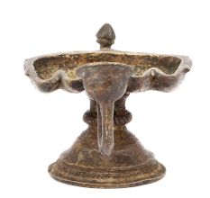 Vintage Indian Brass Oil Lamp Candle Stand