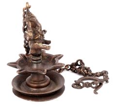 Brass Ganesha Hanging Oil Lamp