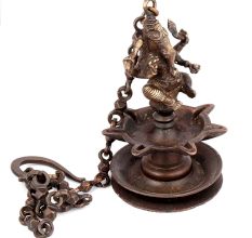 Brass Ganesha Hanging Oil Lamp