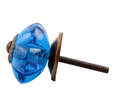 Royal Blue Melon Glass Cabinet Knob