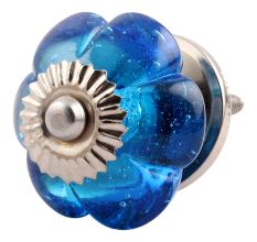Royal Blue Melon Glass Cabinet Knob
