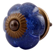 Cobalt Blue Melon Glass Dresser  Knob Online
