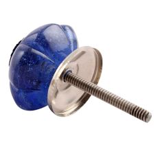 Cobalt Blue Melon Glass Dresser  Knob Online