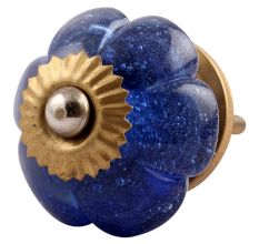 Cobalt Blue Melon Glass Dresser  Knob Online