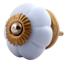 Light Grey Melon Glass Drawer Knob Online