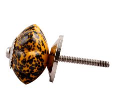 Mustard And Black Melon Glass Dresser Knob Online