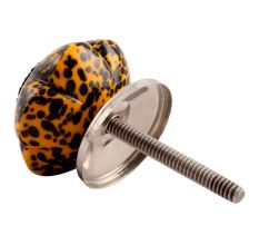 Mustard And Black Melon Glass Dresser Knob Online
