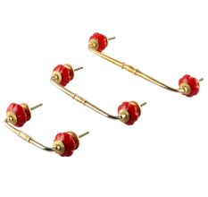 Red Melon Glass Bridge Handle