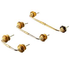 Mustard and Black Melon Glass Bridge Handle