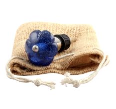 Cobalt Blue Melon Glass Wine Stopper