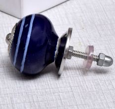 Navy Blue White Knob