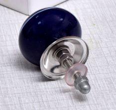 Navy Blue White Knob