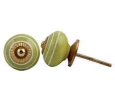 Lime Green White Knob