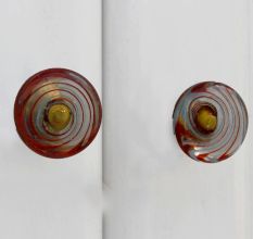 Red Waves Round Knob