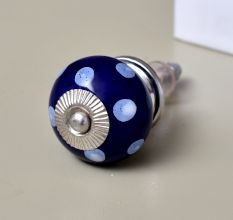 Navy Blue White Polka Dot Knob