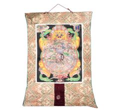 Old Tibetan Buddhist Wheel Of Life Thangka Painting