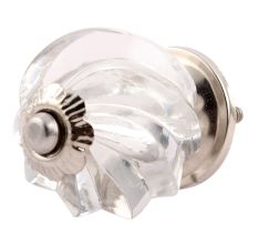 Clear Interior Cut Glass Knobs