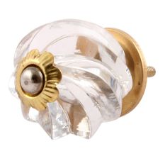 Clear Interior Cut Glass Knobs