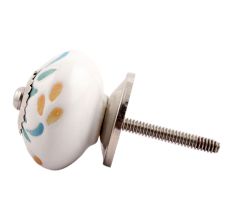 Three Color Leaf Etched Ceramic Knobs