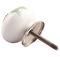 Forest Green Standing Rein Deer Pattern Ceramic Cabinet Knob