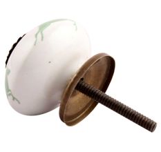 Forest Green Running Rein Deer Pattern Ceramic Cabinet Knob